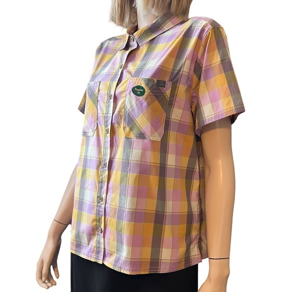 L. L. Bean Madras Plaid Shirt Blouse Everyday SunSmart UPF 50+ Branded Pocket - Picture 3 of 13
